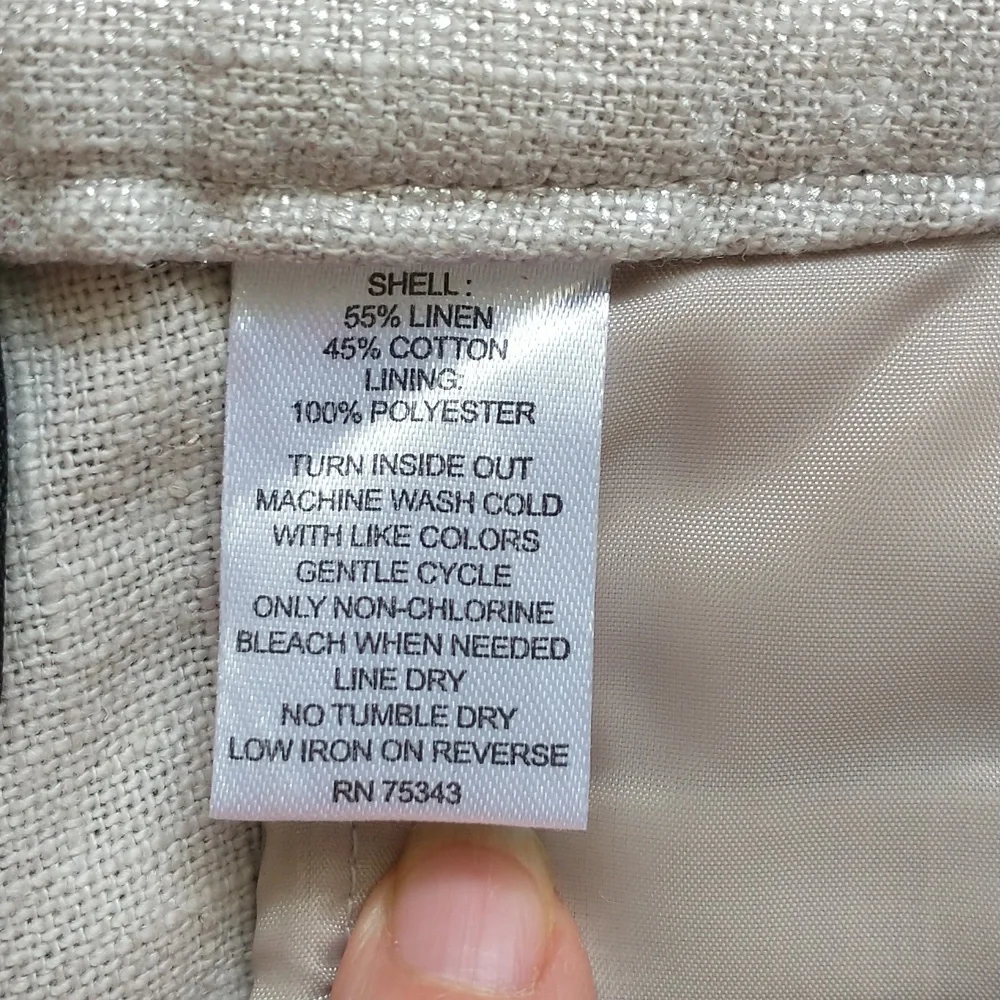 Cynthia Rowley linen blend ankle cropped pants trousers stone tan size 4 - Picture 4 of 5